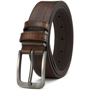 Mens Belt - Brown Belt Men，leather Dress Belt Casual Wear Jeans Classic Belt🐟